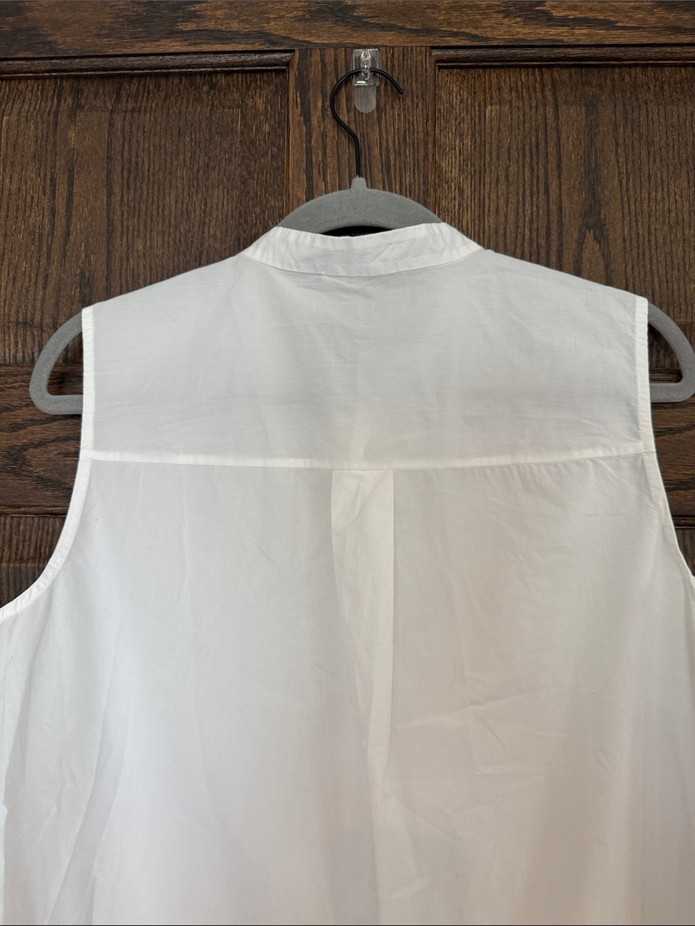 Eileen Fisher White Collared Sleeveless Cotton Button Down Top Large - Picture 8 of 10
